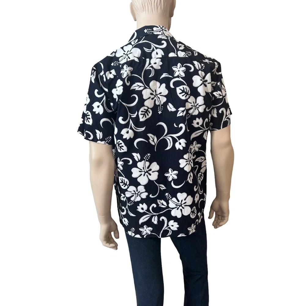 RJC Hawaiian 100% Cotton Camp Shirt Tiki Tropical Aloha Hibiscus Hawaii USA NWOT - Picture 8 of 12